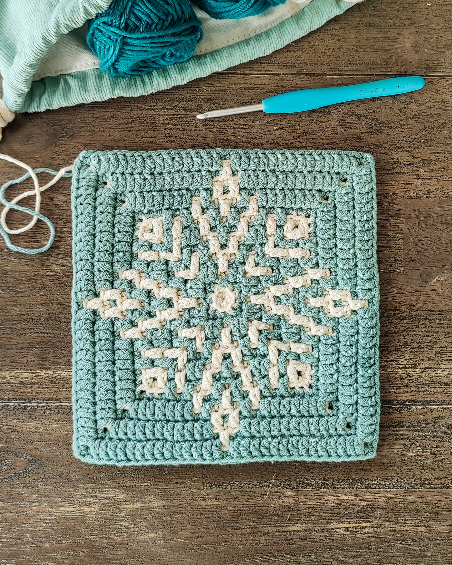 Ice Blossom Mozaïek Vierkant